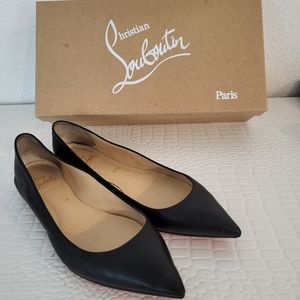 CHRISTIAN LOUBOUTIN BALLALLA BLACK BALLERINA FLAT SIZE 9.5